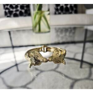 Bansri Gold Fox Cuff Bracelet New